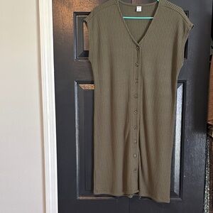 Old Navy Khaki Ribbed Knit dress
